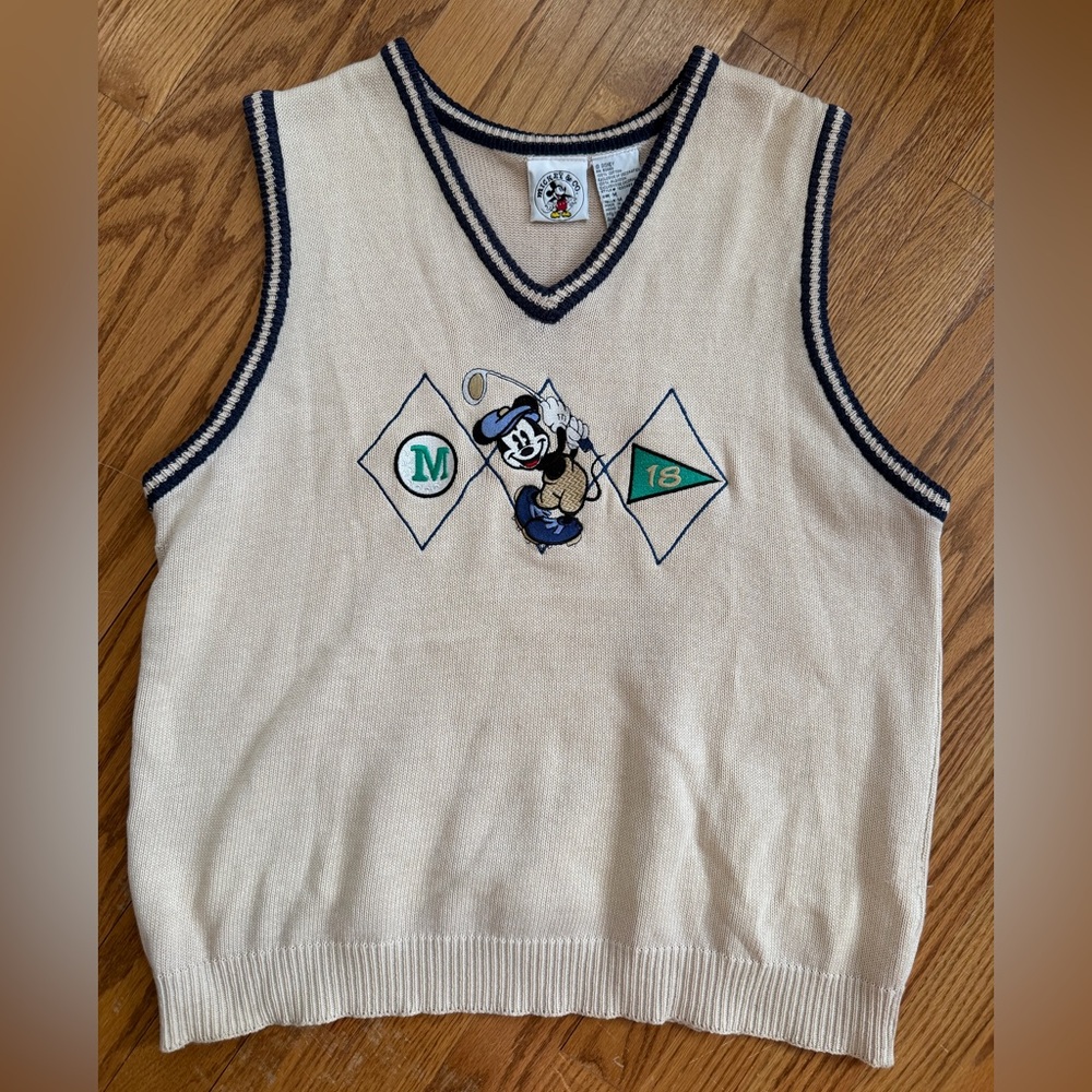VINTAGE Mickey & Co Disney golf sweater vest